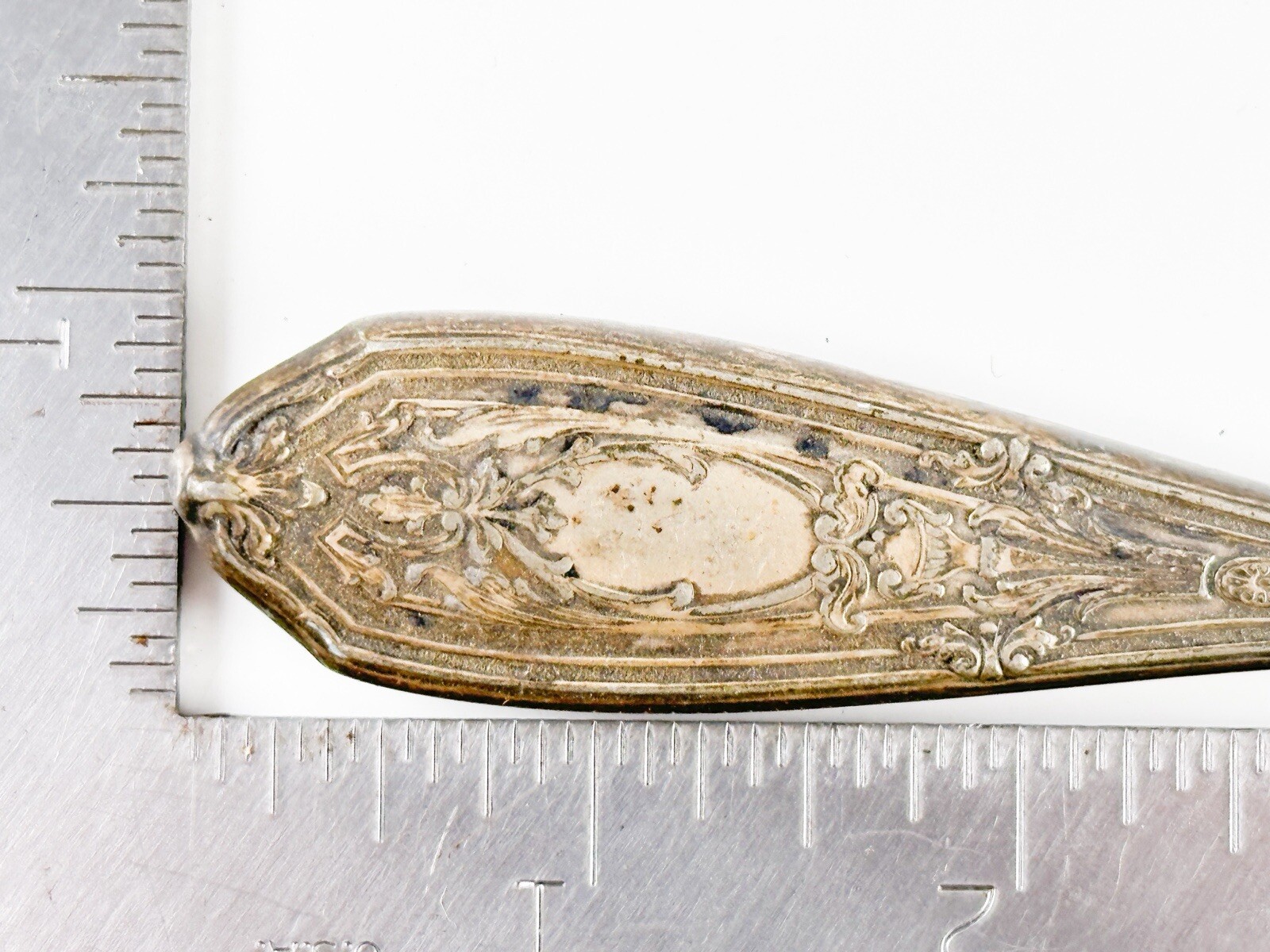 Antique Victorian Fleam Ink Eraser Scratcher Silverplate Handle Blood Letting 6”