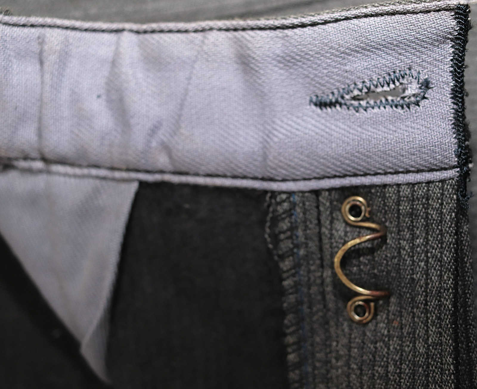 New French 1950s Grey Cotton Pique Work Chore Pants LAVAL W32 Made in France