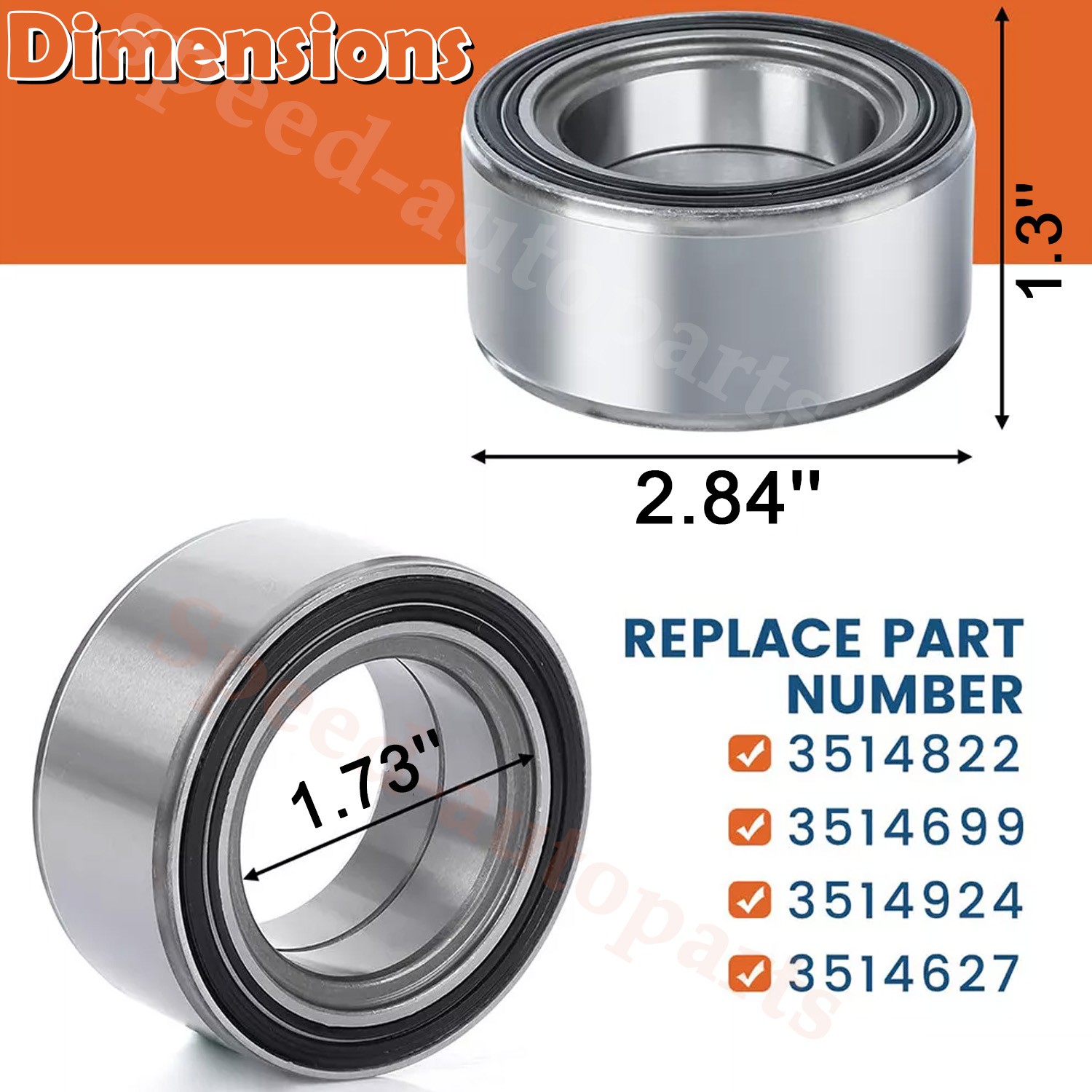 For Polaris RZR 1000 XP (2) Front + (2) Rear Wheel Bearings Kit 3514822 3514699