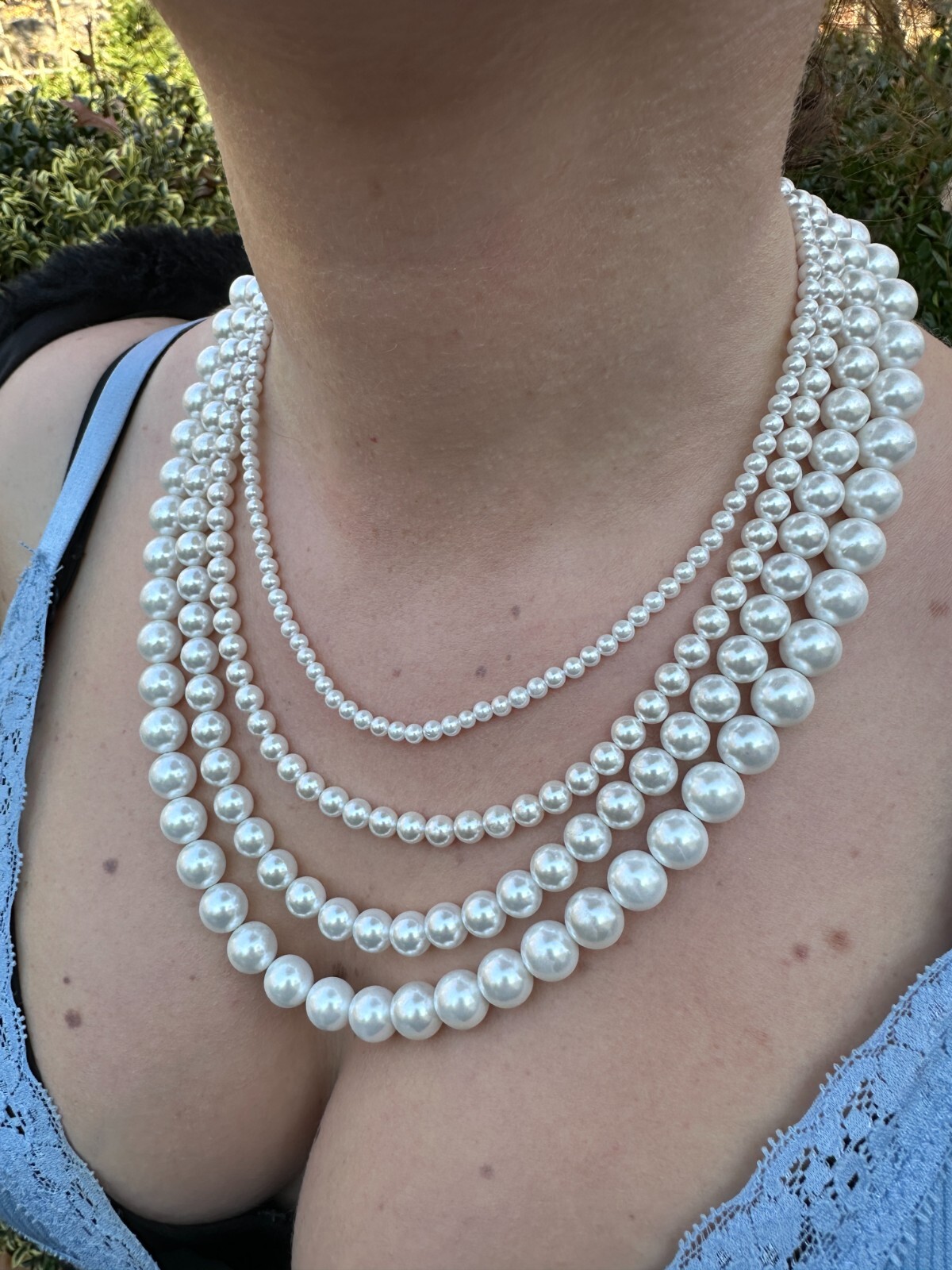 Cultured Pearl Necklace W. Real 925 Silver Clasp For Men Women 4-10mm All Length