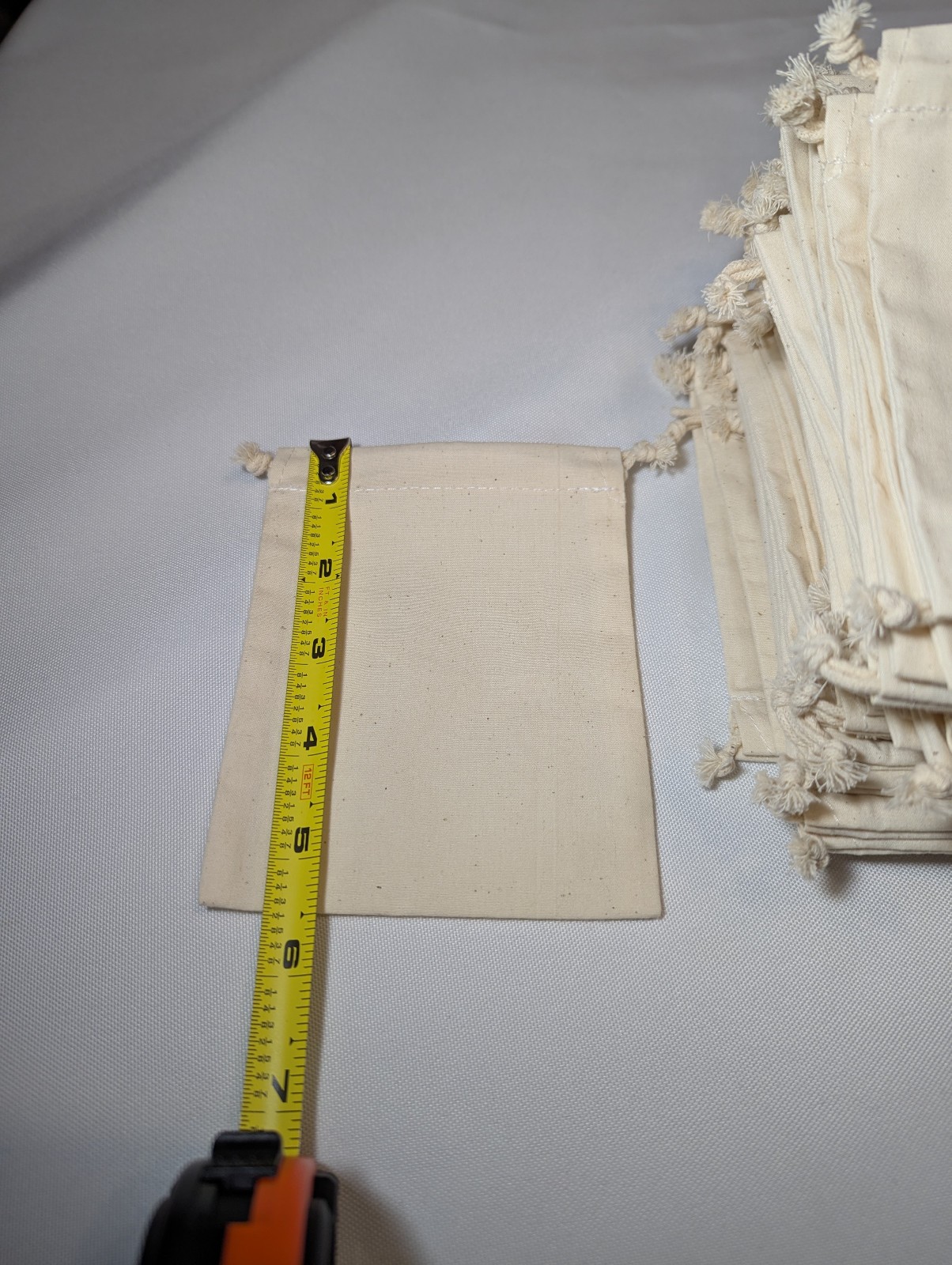 50 count - 4 x 5.5 inch Cotton Muslin Drawstring Bags Wedding Party Favors Gifts