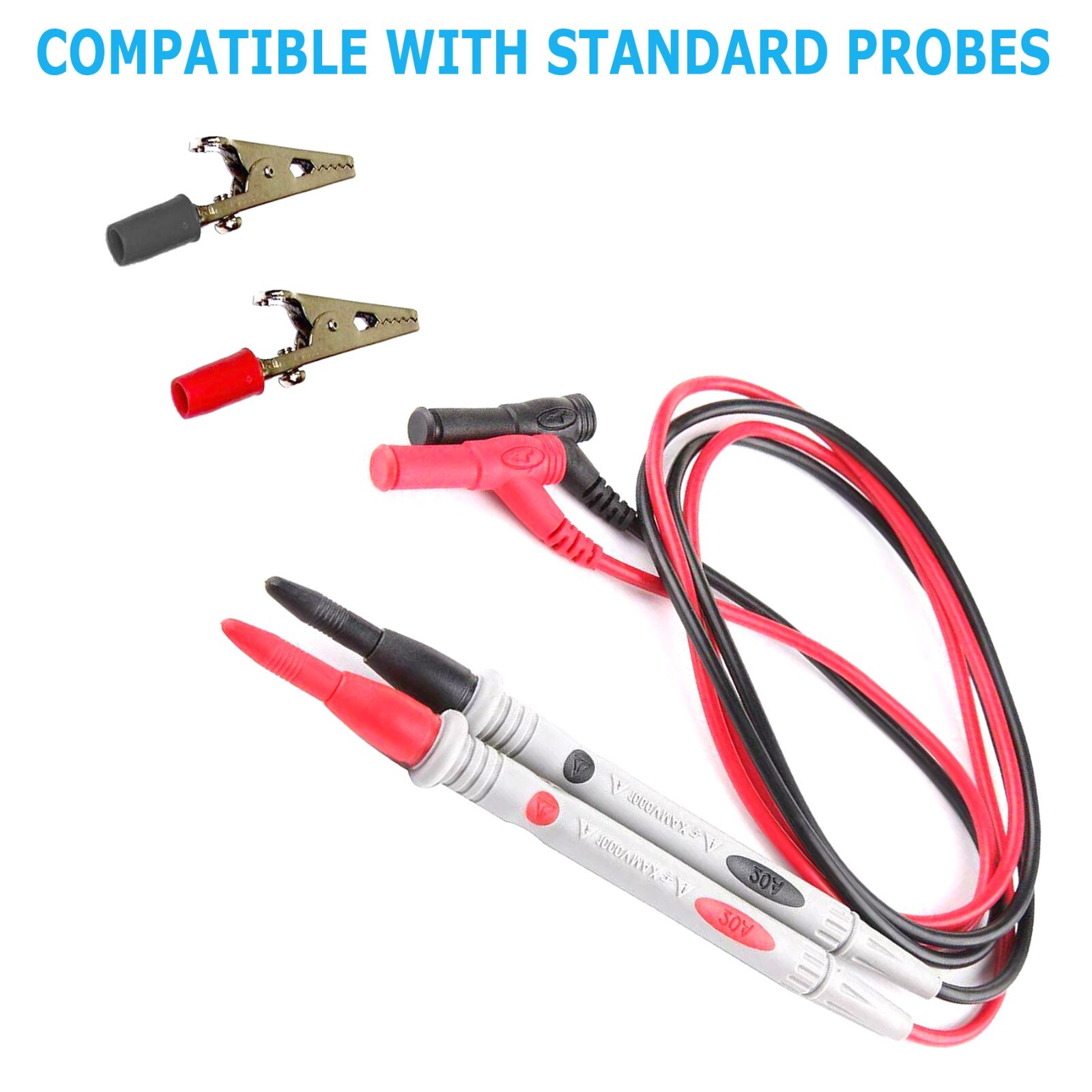 10 Pcs Electrical Test Clamps Insulated Metal Alligator Clips with Red & Black