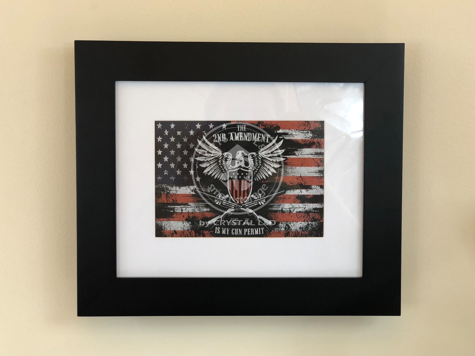 Hidden Storage Photo Frame for Gun and Valuables 13 in. x 11 in. / *BLACK*