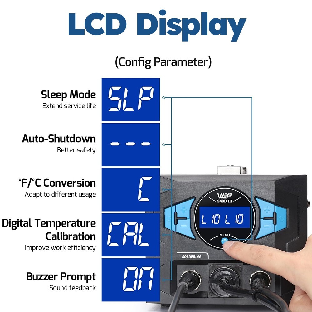WEP 948D-III 110W Desoldering Station Soldering Iron Kit Suction Tin Gun Tool