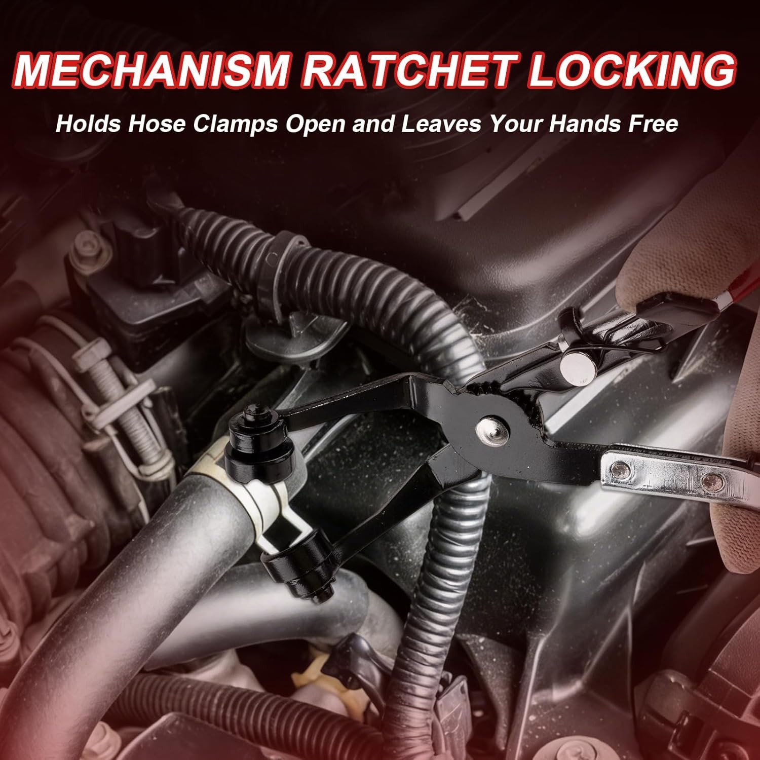 16PCS Hose Clamp Pliers, Hose Clamp Removal Tool Kit with Long Reach & Flexible