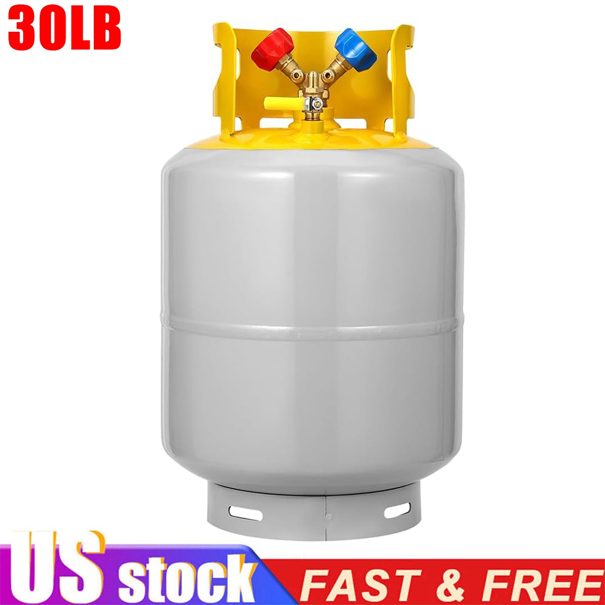30LB Capacity Reusable Refrigerant Recovery Tank With Y-Shaped Valve 1/4" SAE