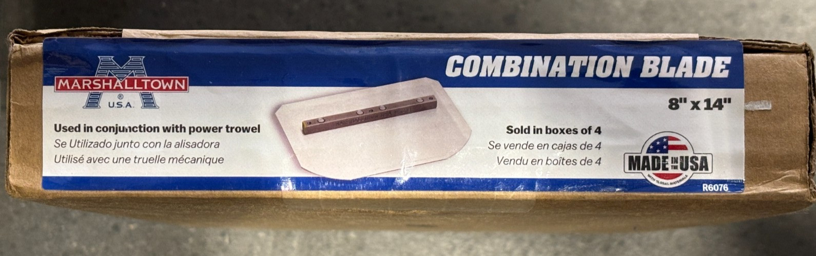 *4-PACK* Marshalltown M6092  8" X 14" Combination Power Trowel Blades