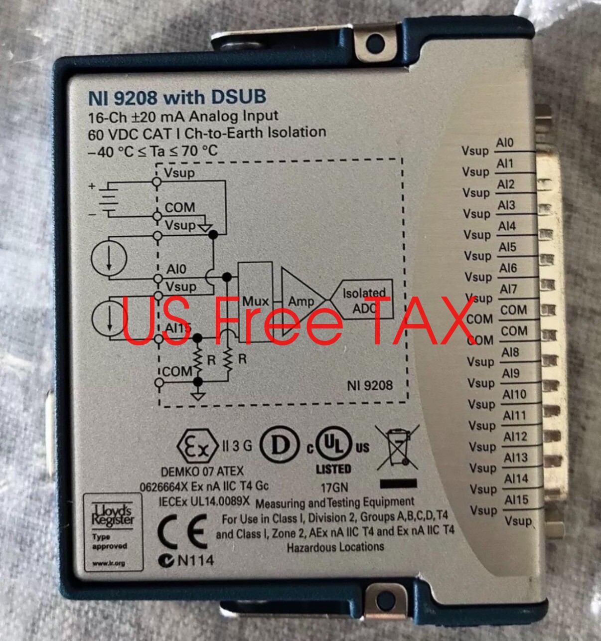 Used NI National Instruments NI-9208 With DSUB high quality Quality Guaranteed