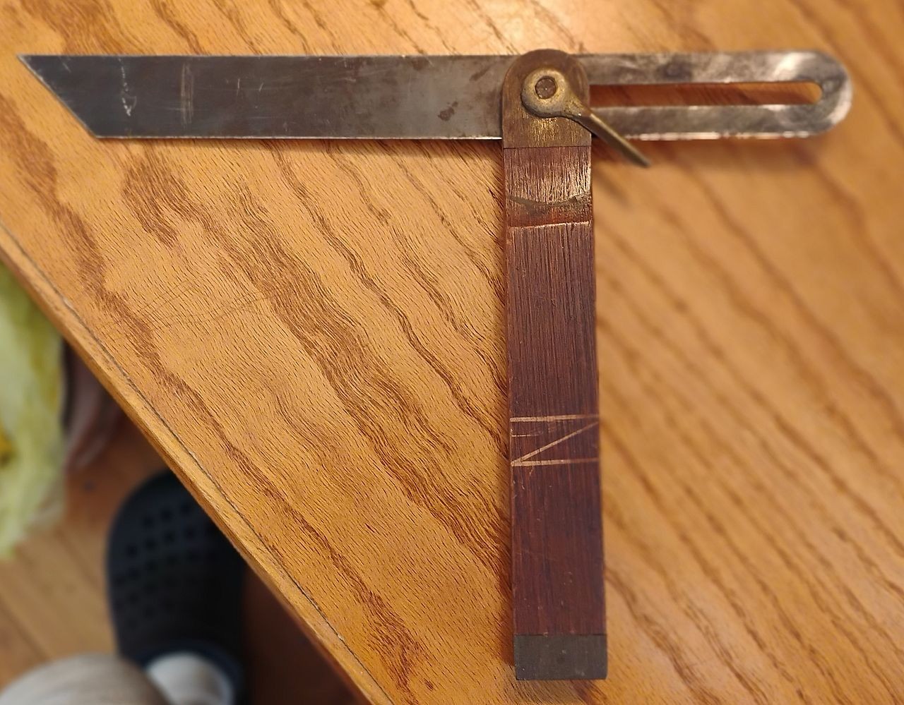 Antique Rosewood & Brass Bevel Gauge Marked "chipAway" Overall Length 16.3" READ