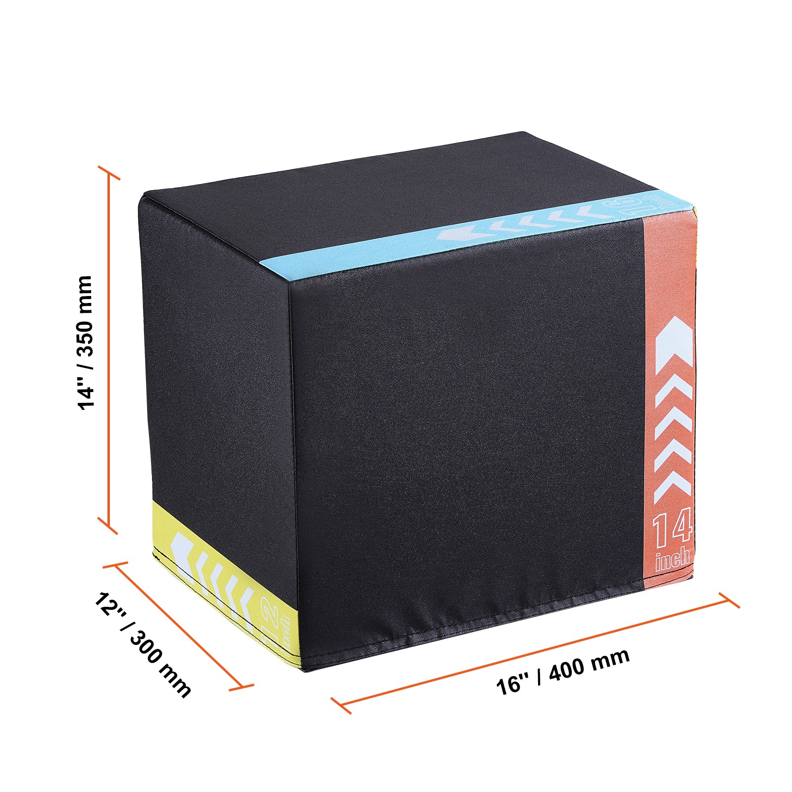 Uimoso 16/14/12 Inch 3 in 1 Plyometric Jump Box Fitness Exercise Plyo Box Cotton