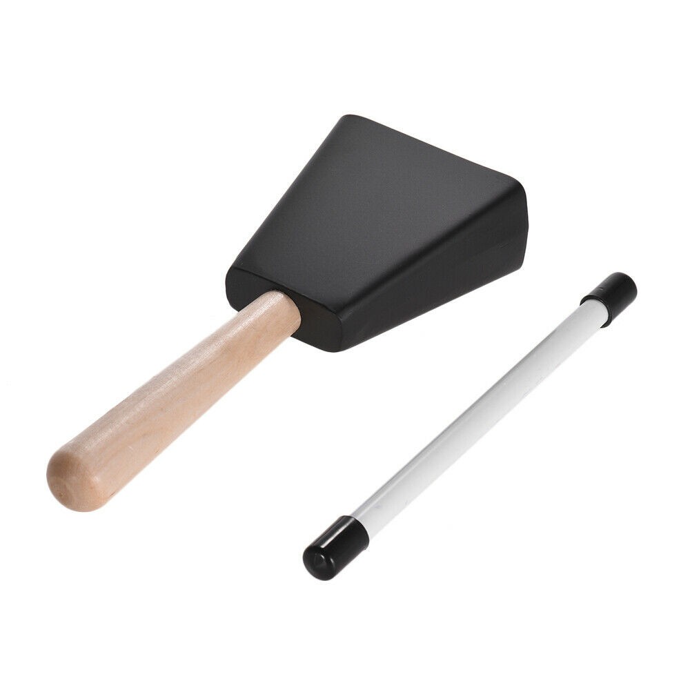 Wood Steel Cowbell Mallet + Stick Drum Percussion Set Musical Instrument Gift