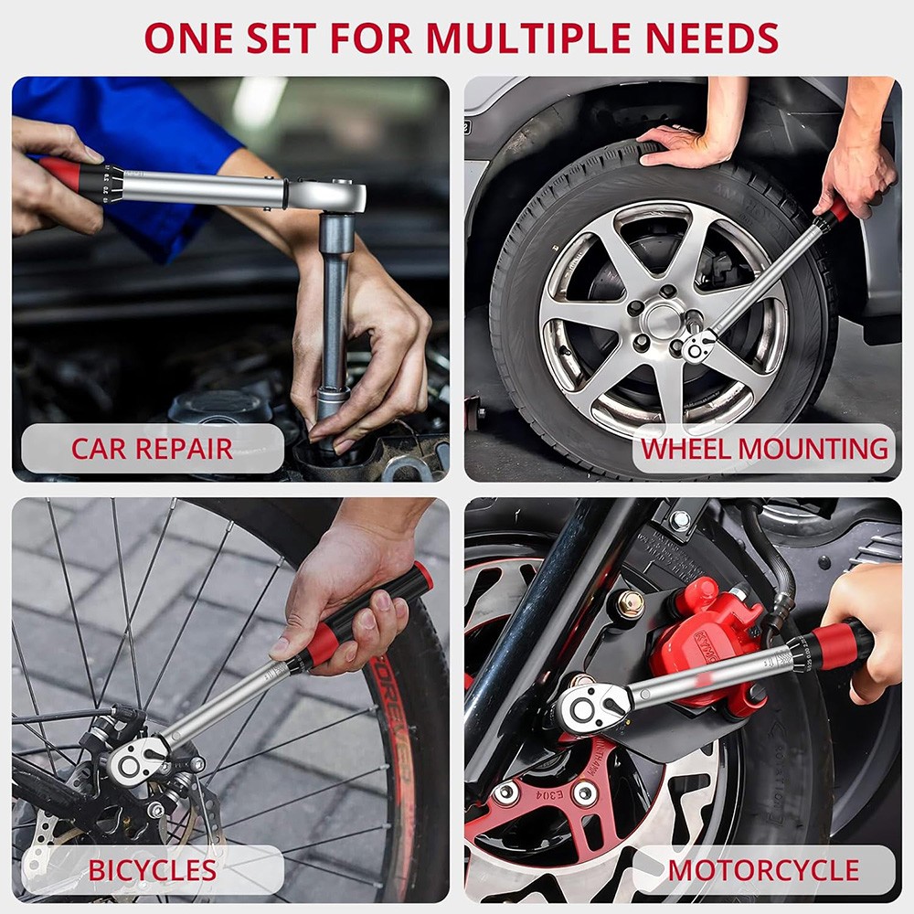 72-Tooth Torque Wrench Adjustable Torque Wrench 1/2" Drive 26-260ft.lb/35-350n.m