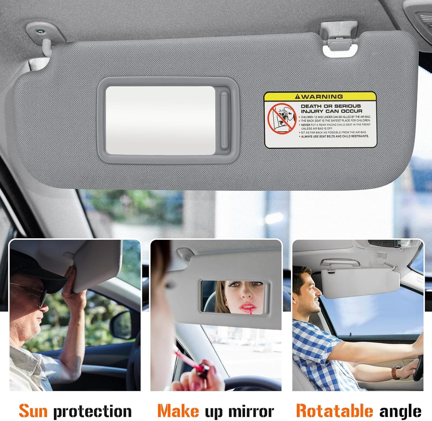 Pair Driver & Passenger Side Sun Visor Pair Set For 2012-2015 Hyundai Veloster