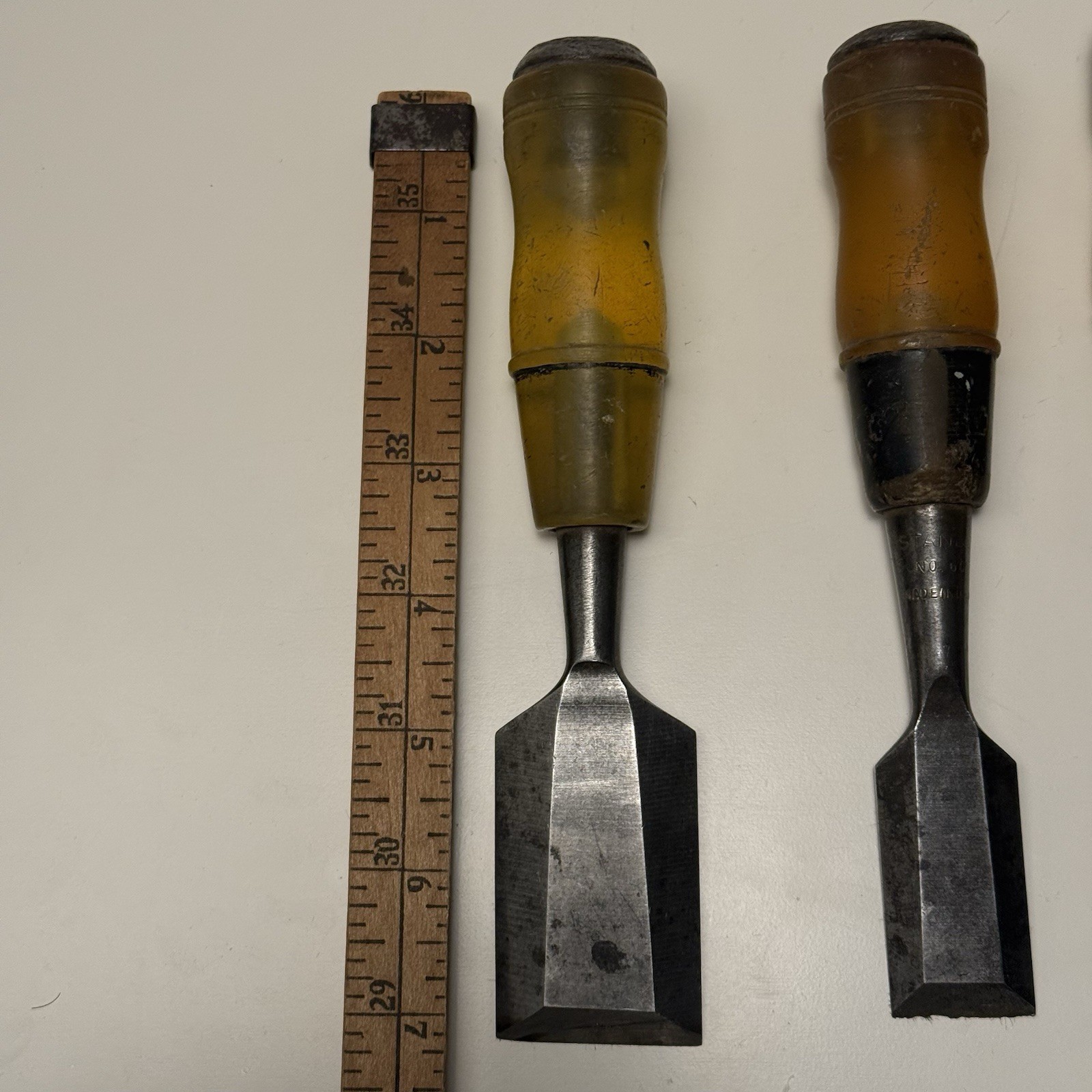 Vintage Stanley Sears Craftsman Wood Chisel Lot USA Bench Chisels 5pc