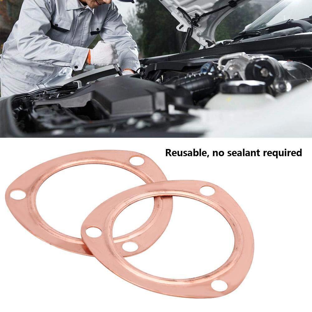 2PCS 3" Copper Header Exhaust Collector Gaskets Flanges Universal 3 Bolt