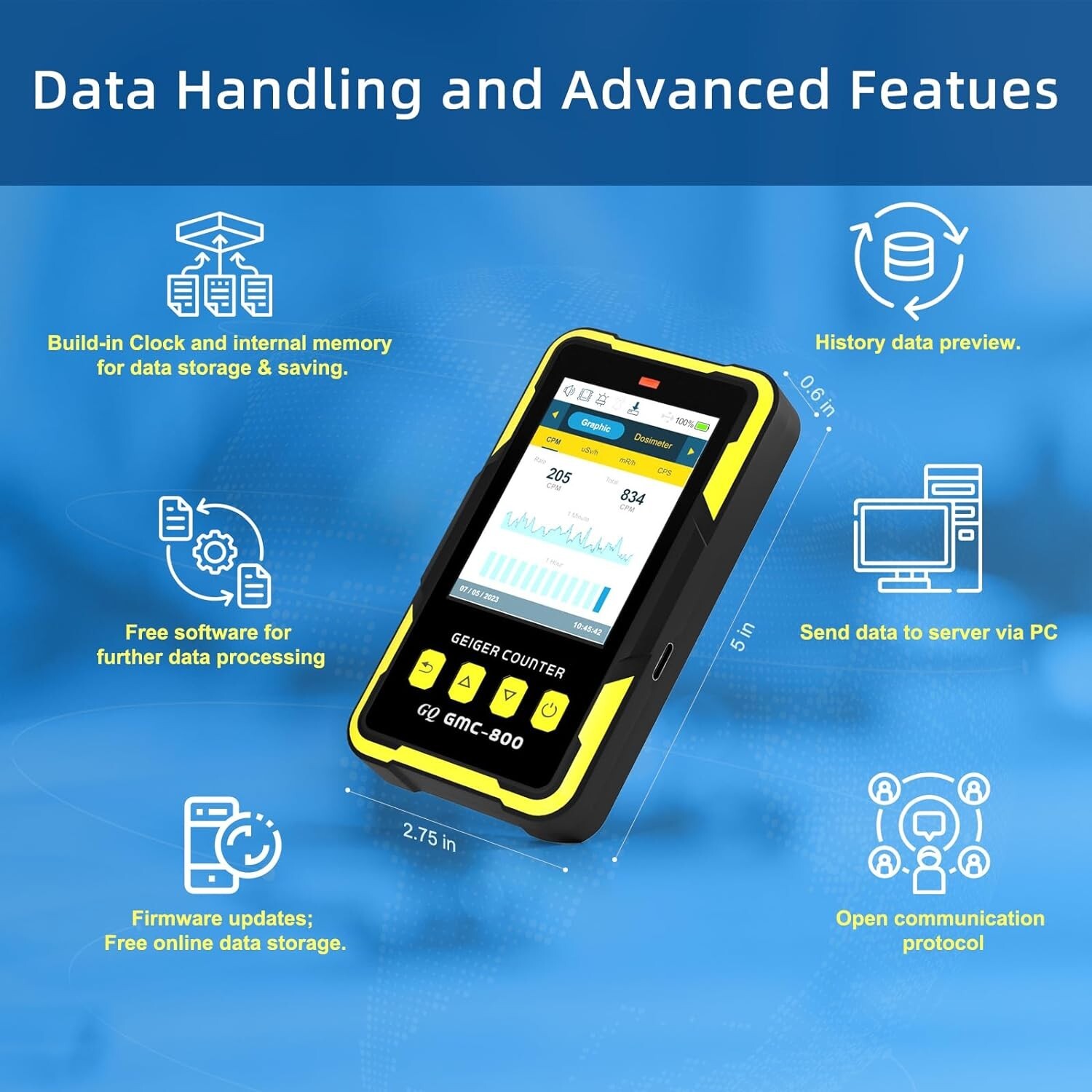 GQ GMC-800 Nuclear Radiation Detector USA Design Product US National Standard