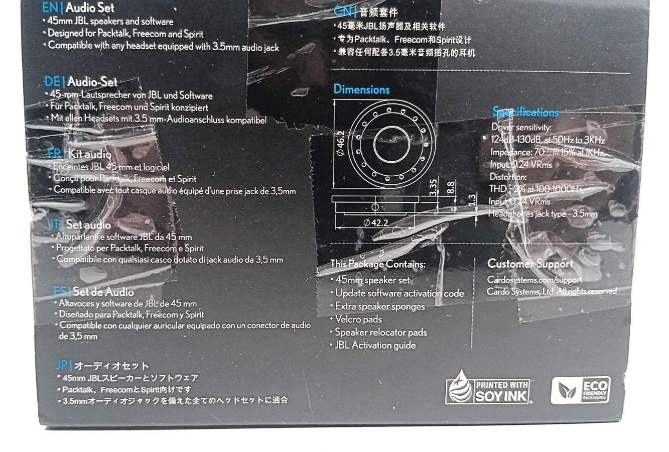 Cardo SPAU0010 45mm JBL Audio Speaker Upgraded Set OPEN BOX READ