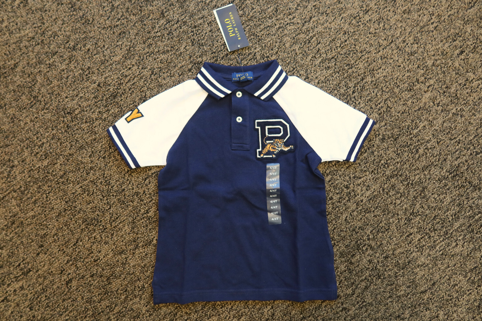 New Polo Ralph Lauren Boys NY Polo P-Wing Shirt - 4 / 4T - Navy / White