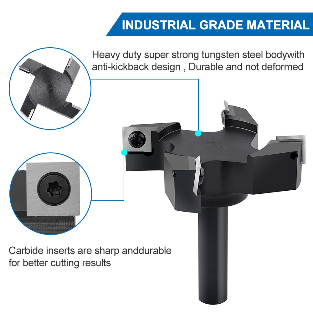 CNC Spoilboard Surfacing Router Bit 1/2" Shank Slab Flattening Wood Planer Bit