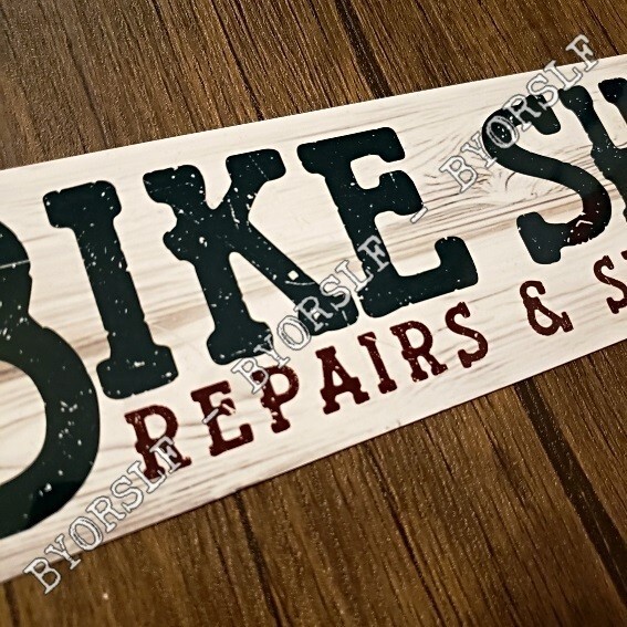 Metal Sign BIKE SHOP bicycle repairs service cyclery dealer cycle cyclist biking