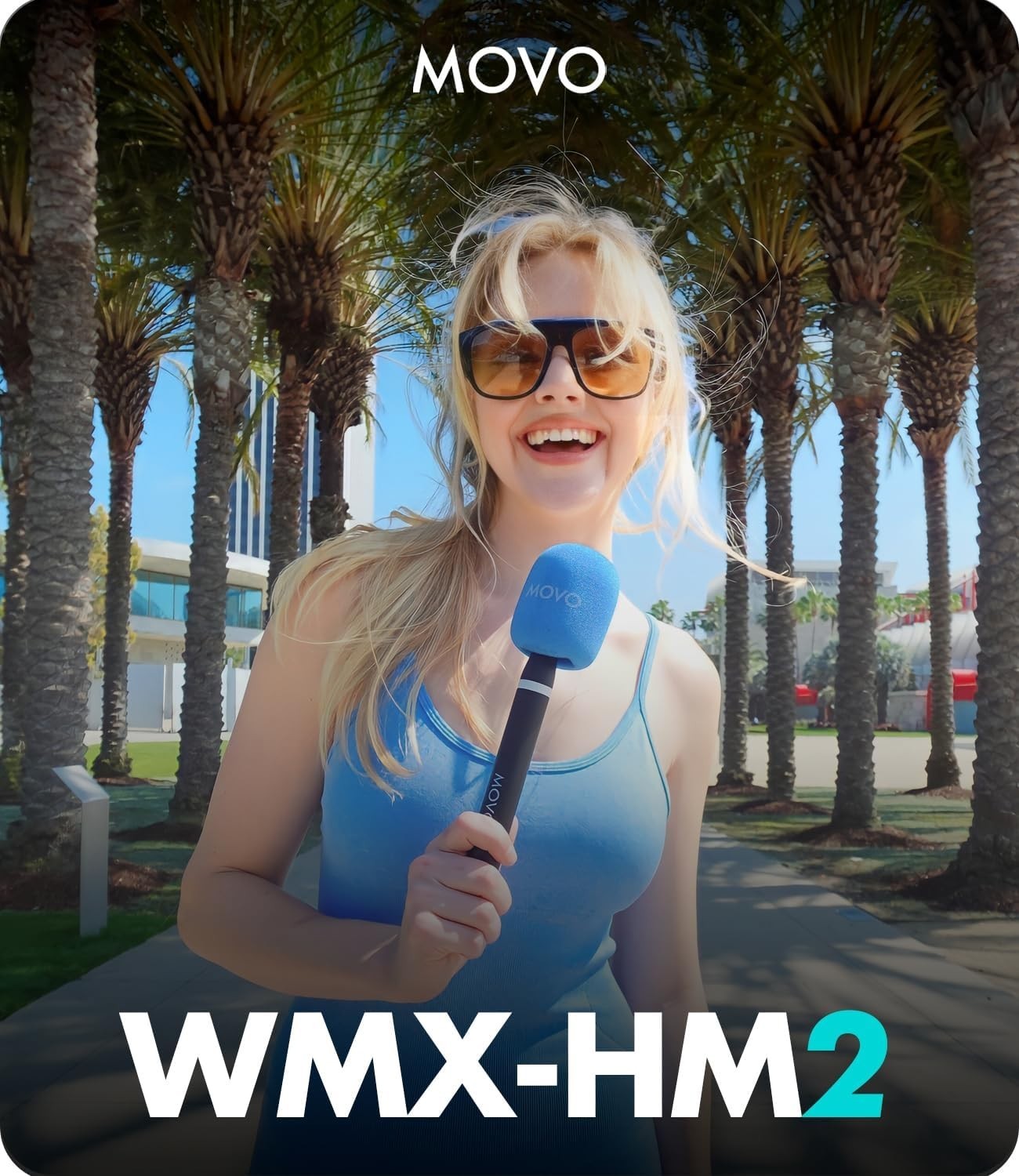 Movo WMX-HM2 Wireless Microphone Handle Handheld Interview Grip with Mic Holder