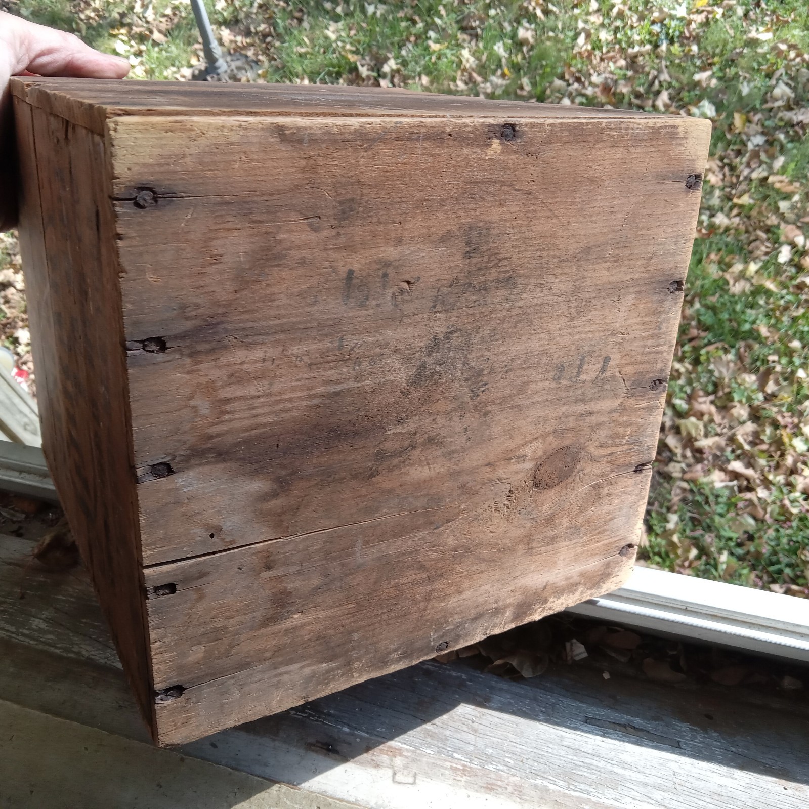 SANFORD'S INKS LIBRARY PASTE WOOD SHIPPING BOX 100 YEARS OLD PRINTED ALL 4 SIDES