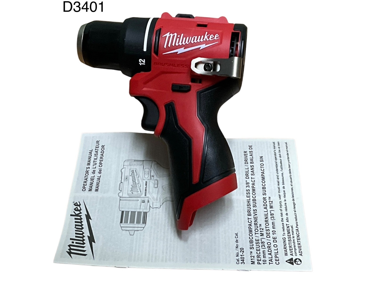 Milwaukee M12 12V Brushless Cordless 3/8” Drill Driver (Tool Only) 3401-20
