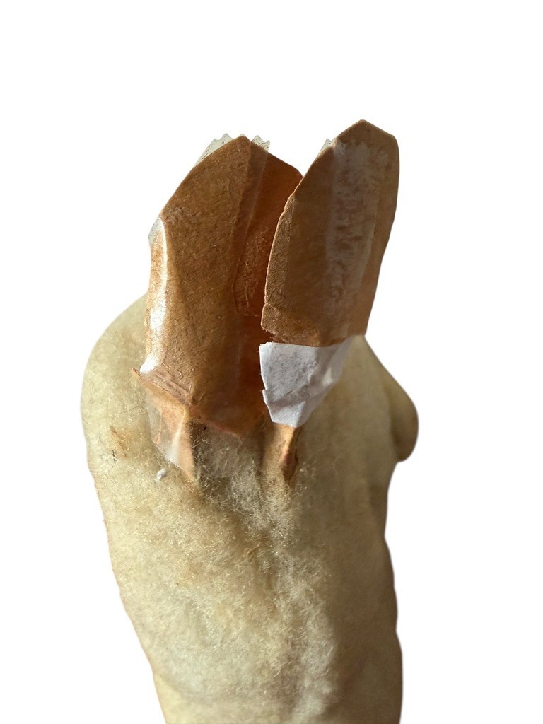 Antique Spun Cotton Batting Easter Bunny with 🥕 Carrot Rabbit