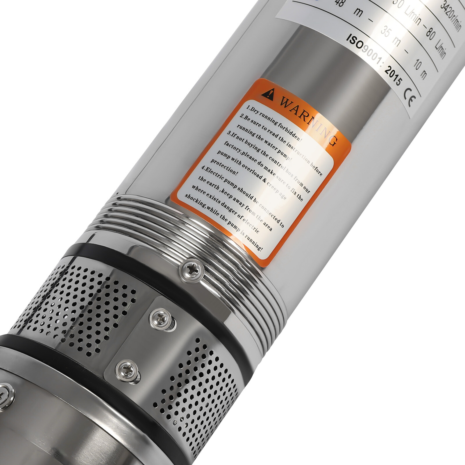 Deep Well Submersible Pump Stainless Steel Water Pump 0.5HP 110V 16GPM 157ft