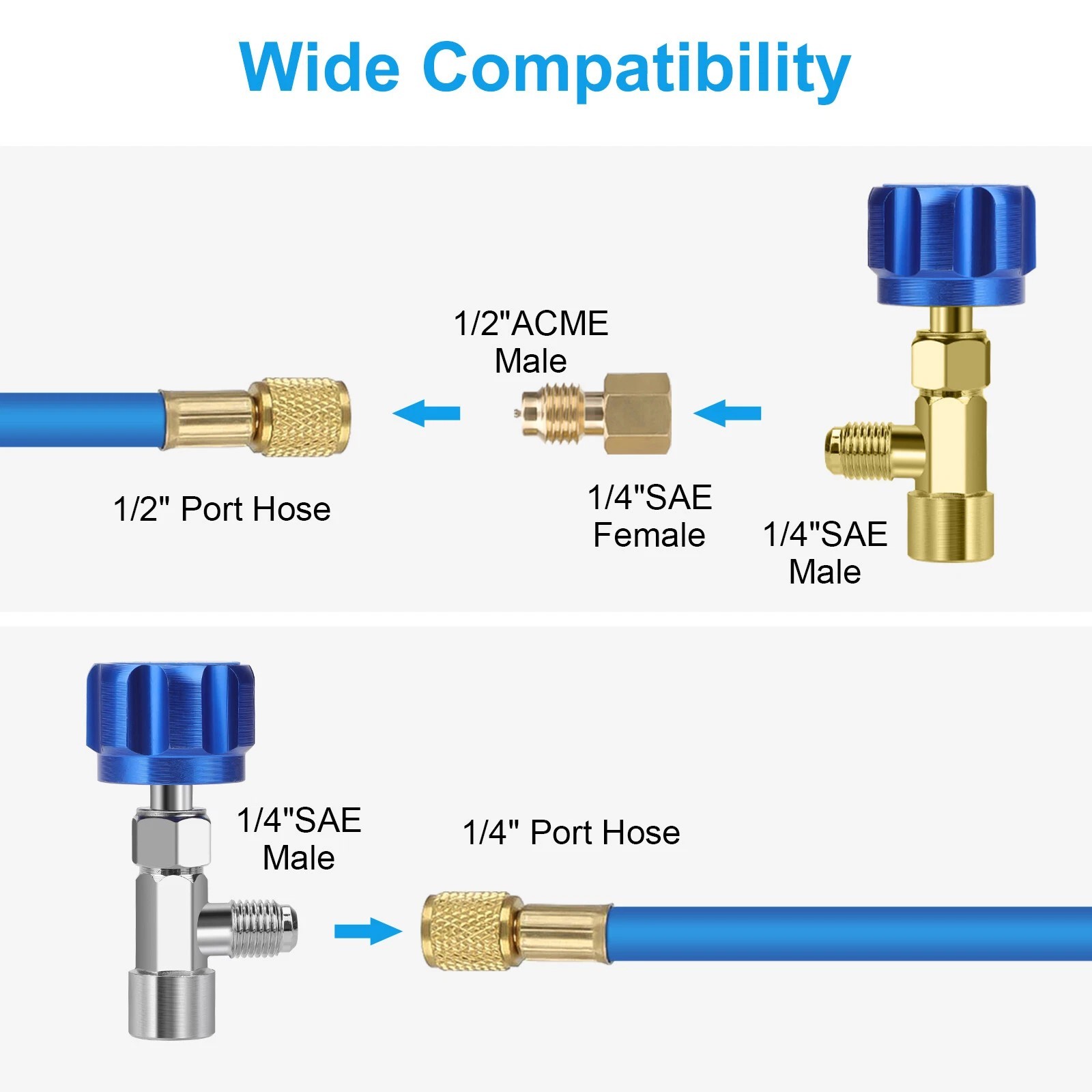 R1234YF Can Tap Valve Kit Self-Sealing & Puncture w/ Adapter for A/C Refrigerant