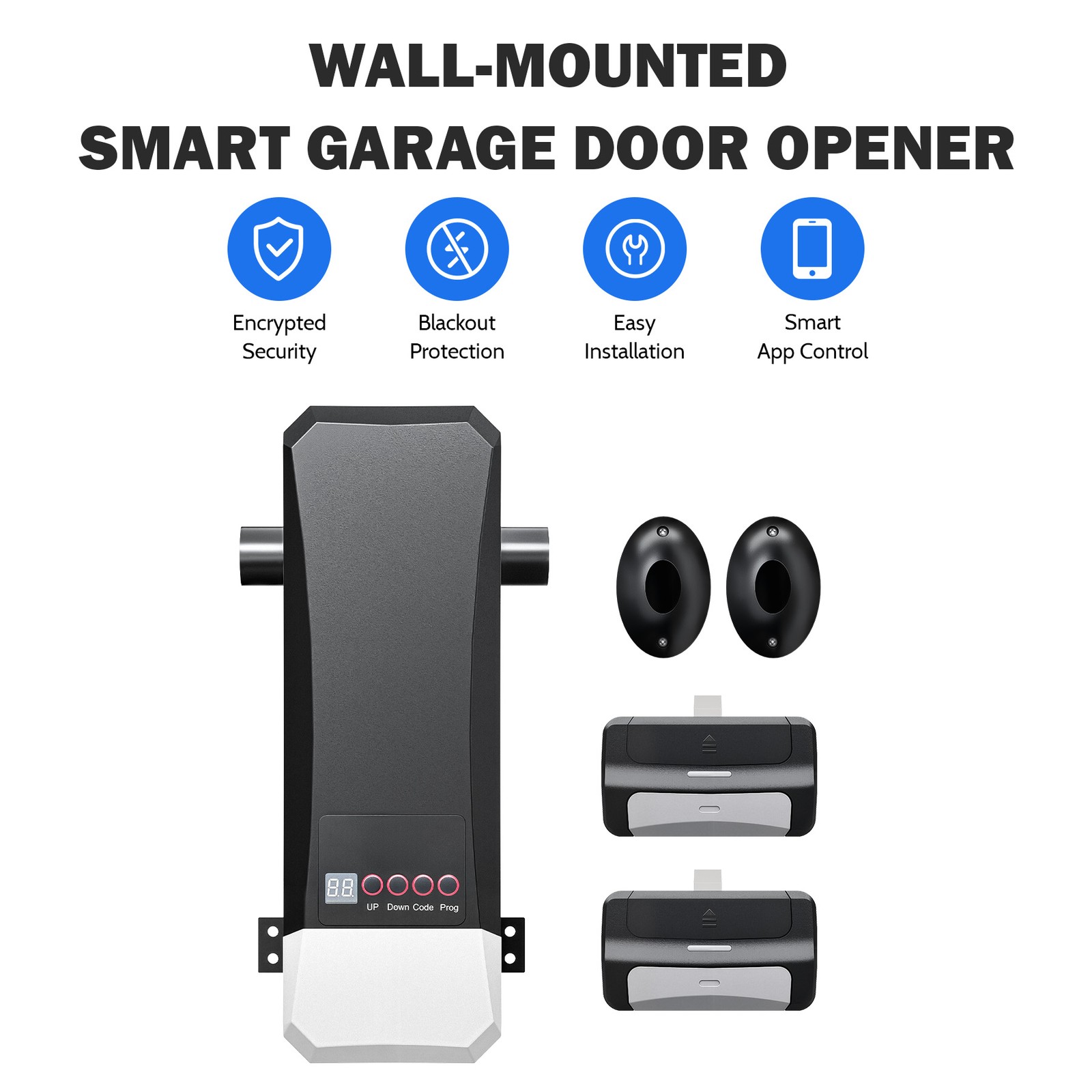 ZUMI Wall Mount Automatic Garage Door Opener w Remote Controls Infrared Sensors