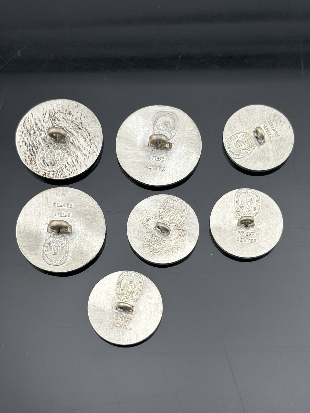 VTG Stieff Smithsonian Series Washington Inaugural Pewter Blazer Buttons in Box