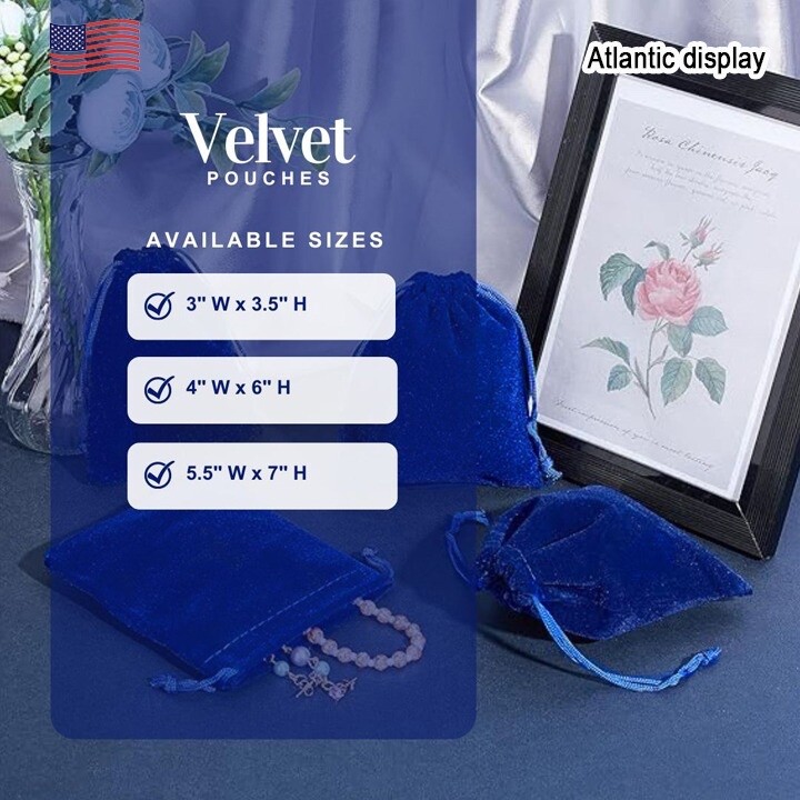 Velvet Gift Bags Drawstring Jewelry Pouches (10 pack) Royal Blue