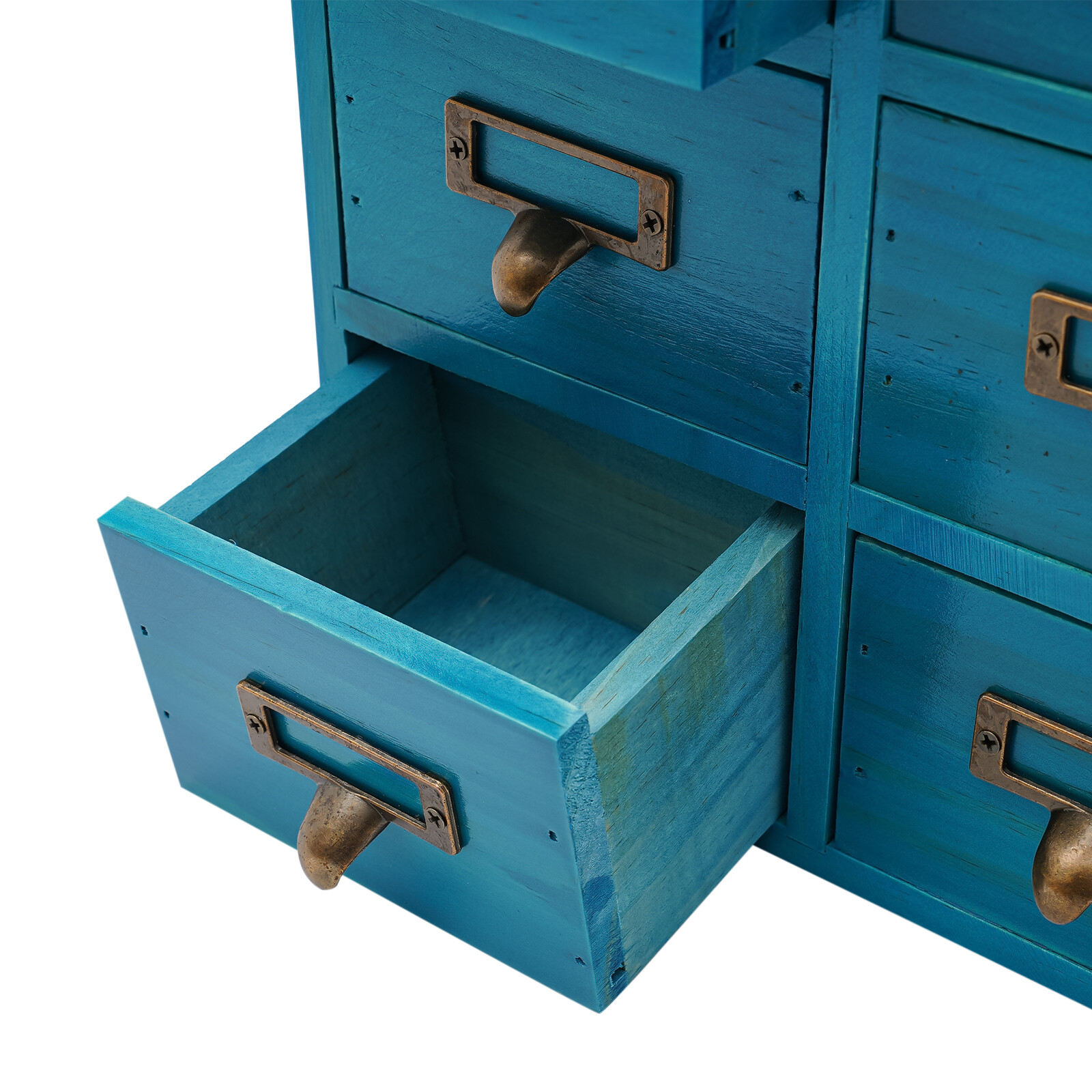 9 Drawers Apothecary Cabinet Case Wooden Desk Drawer Organizer Herb Storage Box