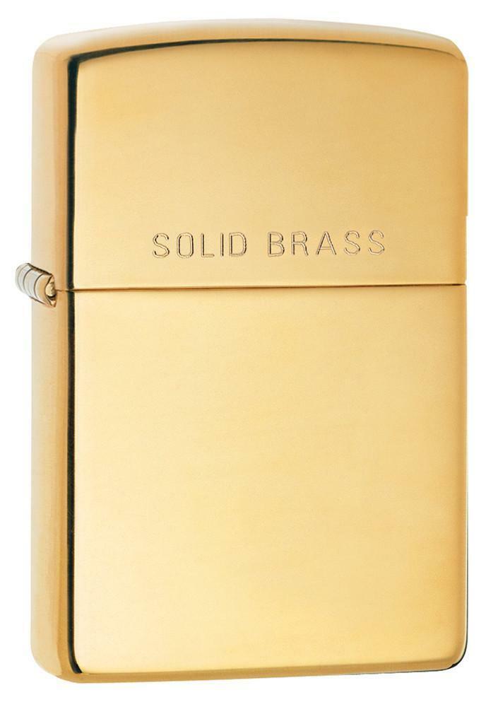 Zippo Windproof High Polished Brass Lighter, 254, Says "Solid Brass", New In Box