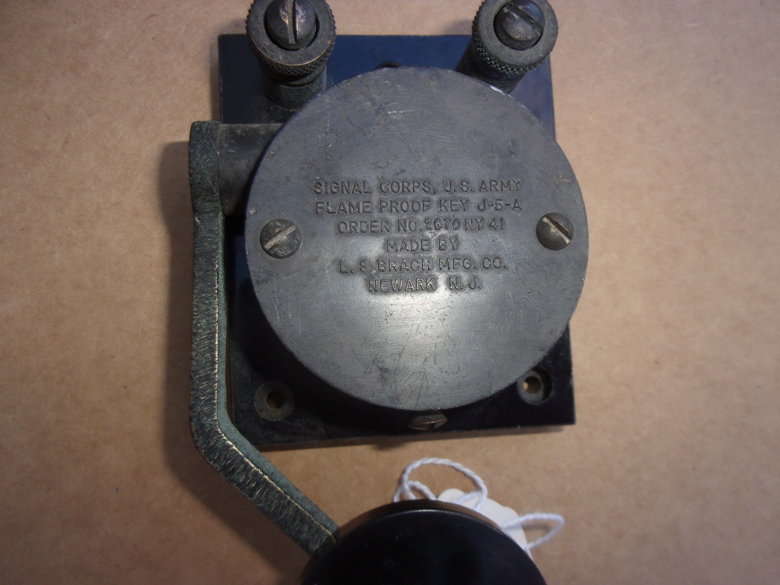 Vintage WWII US Signal Corps Model J-5-A Flame Proof Telegraph Morse Code Key