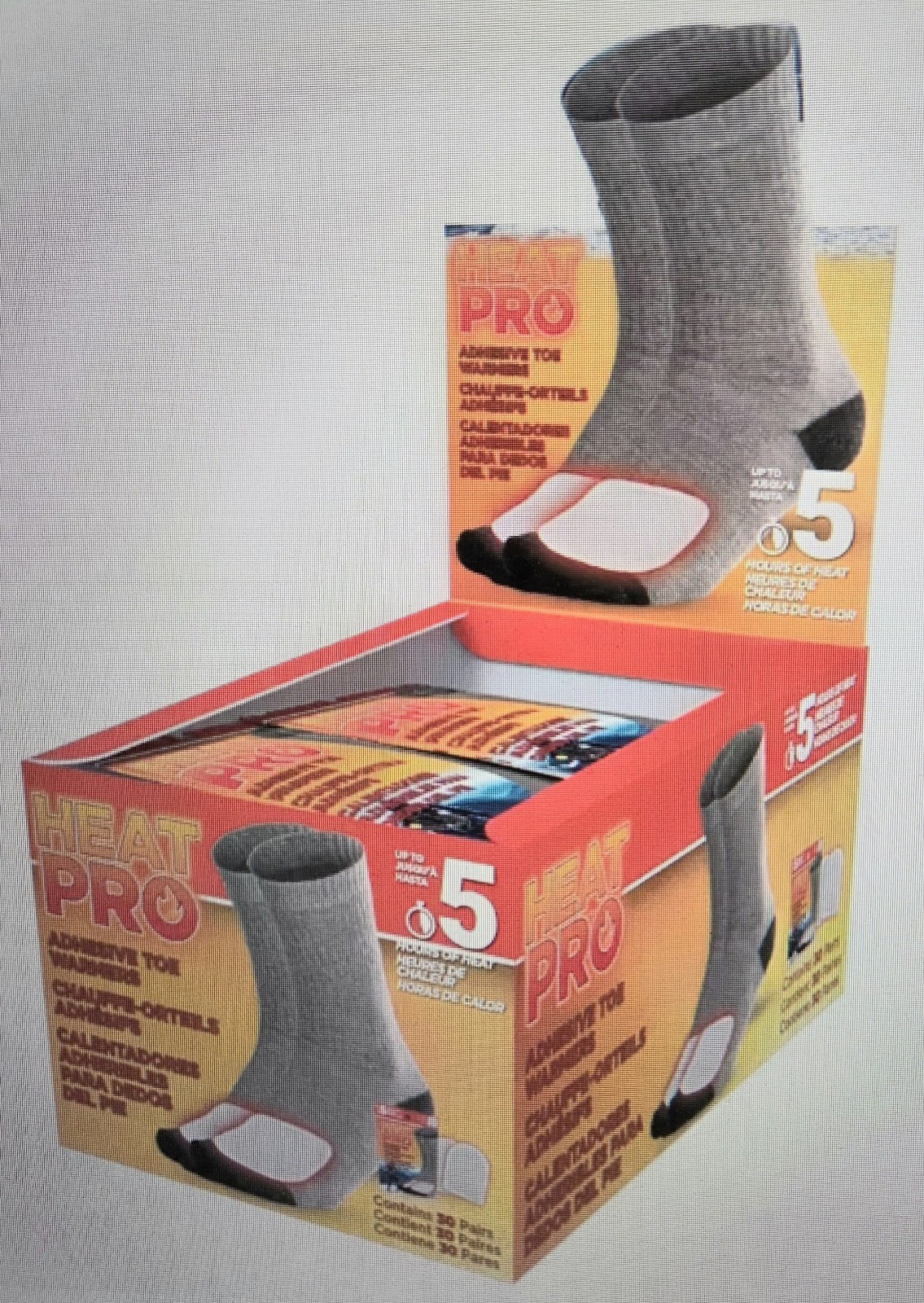 Heat Pro Adhesive Toe Warmers 30 Pairs 60Individual 5 Hours Heat EXP 2029 Sealed