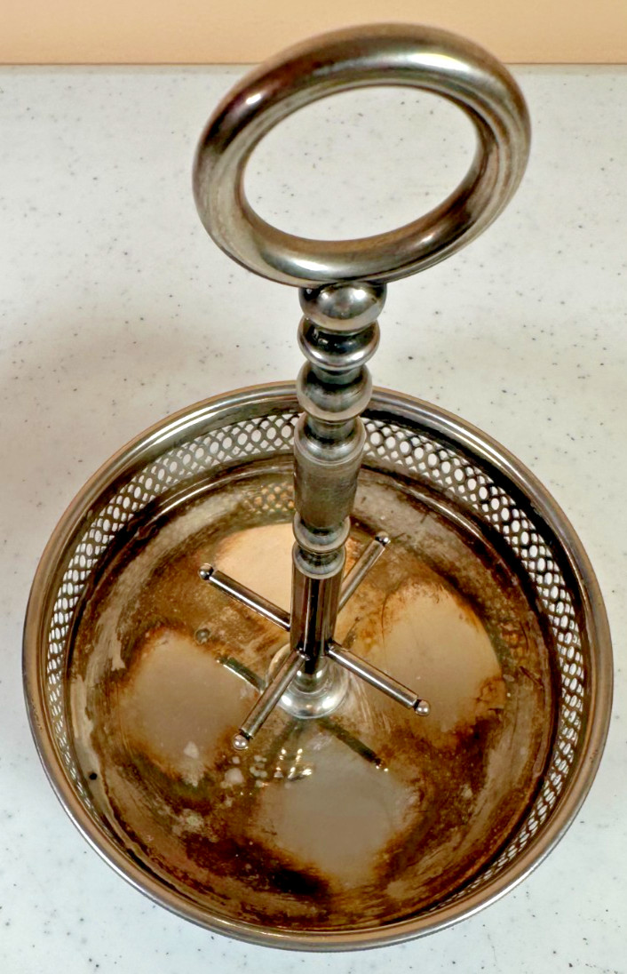 Vintage Victorian Silverplate 5 Piece Cut Glass Cruet Condiment Caddy