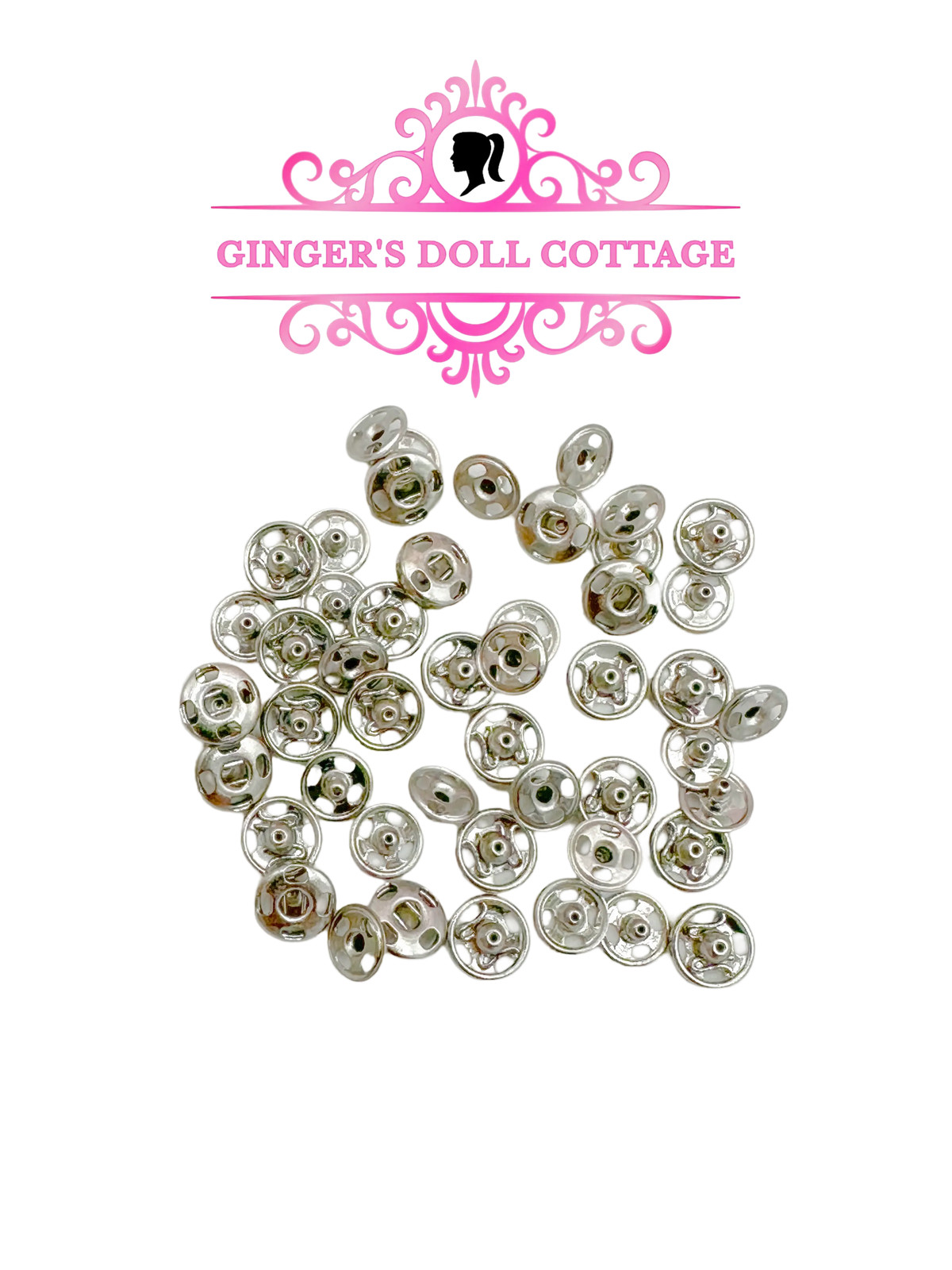 25 SETS Tiny Round Sewing Snaps Silver For Doll Clothes Making 4/0, 4mm, 0000