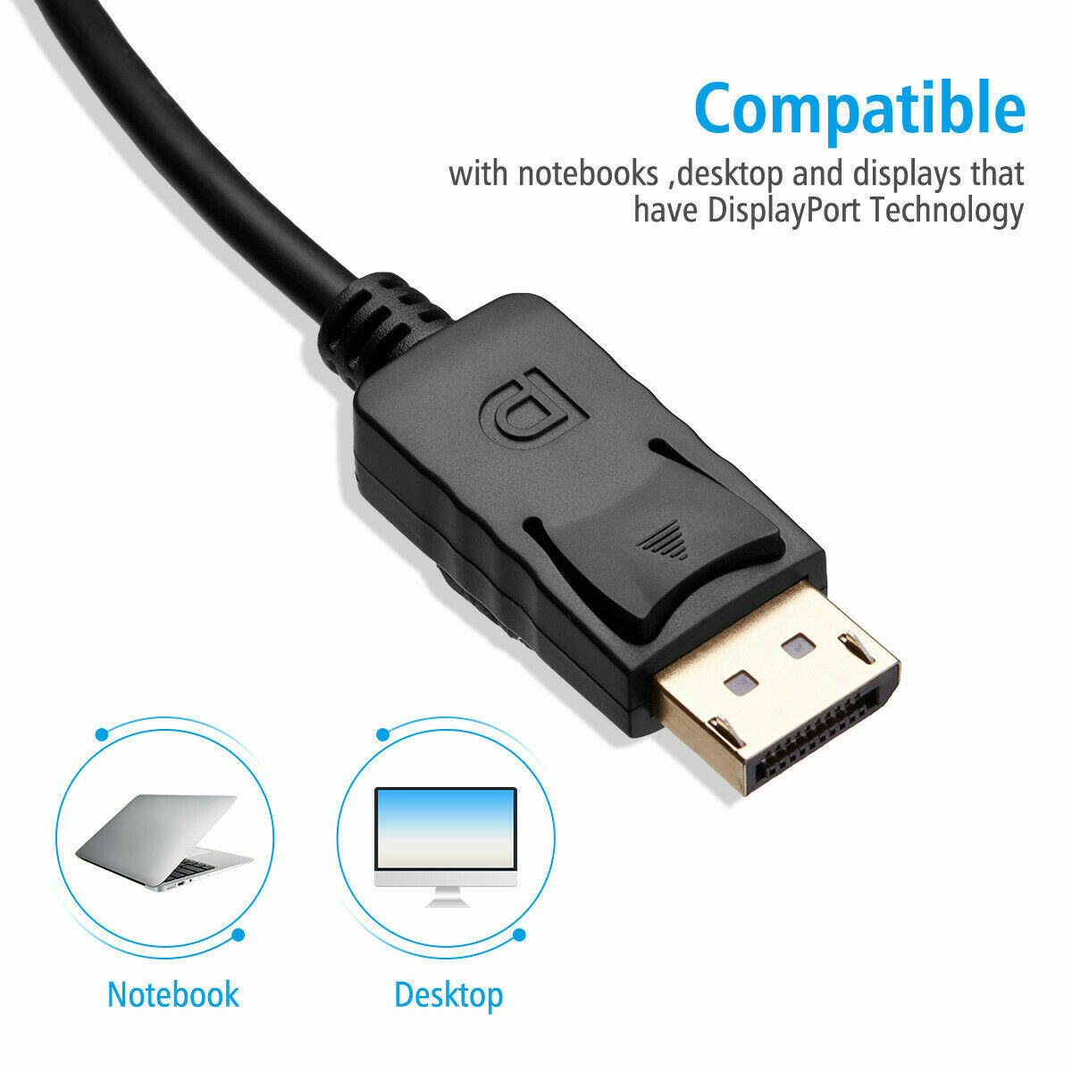 6FT Display Port DP to HDMI Cable Adapter Converter Audio Video PC HDTV 1080P US