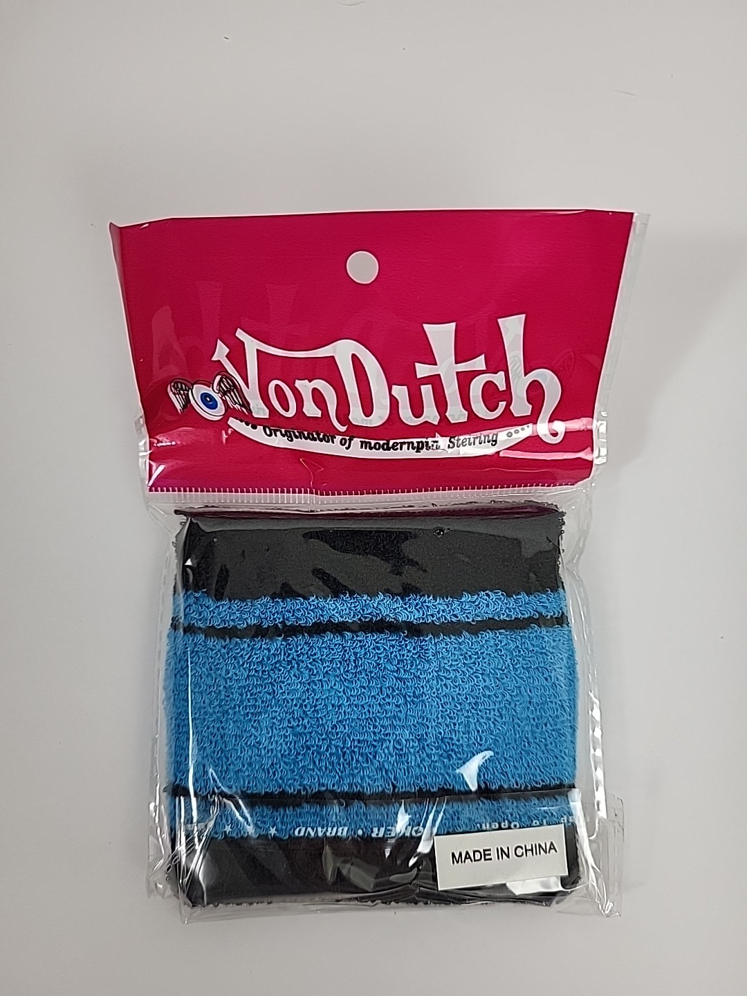 Von Dutch Vintage Terry Cloth Wristband Sweatband Blue And Black