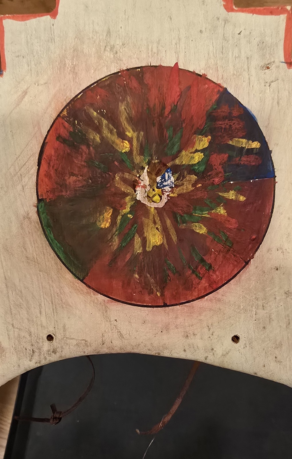 HOPI HEADDRESS TABLITA ORIGINAL PAINT WOOD LEATHER FEATHER SW ART EARLY CARVING