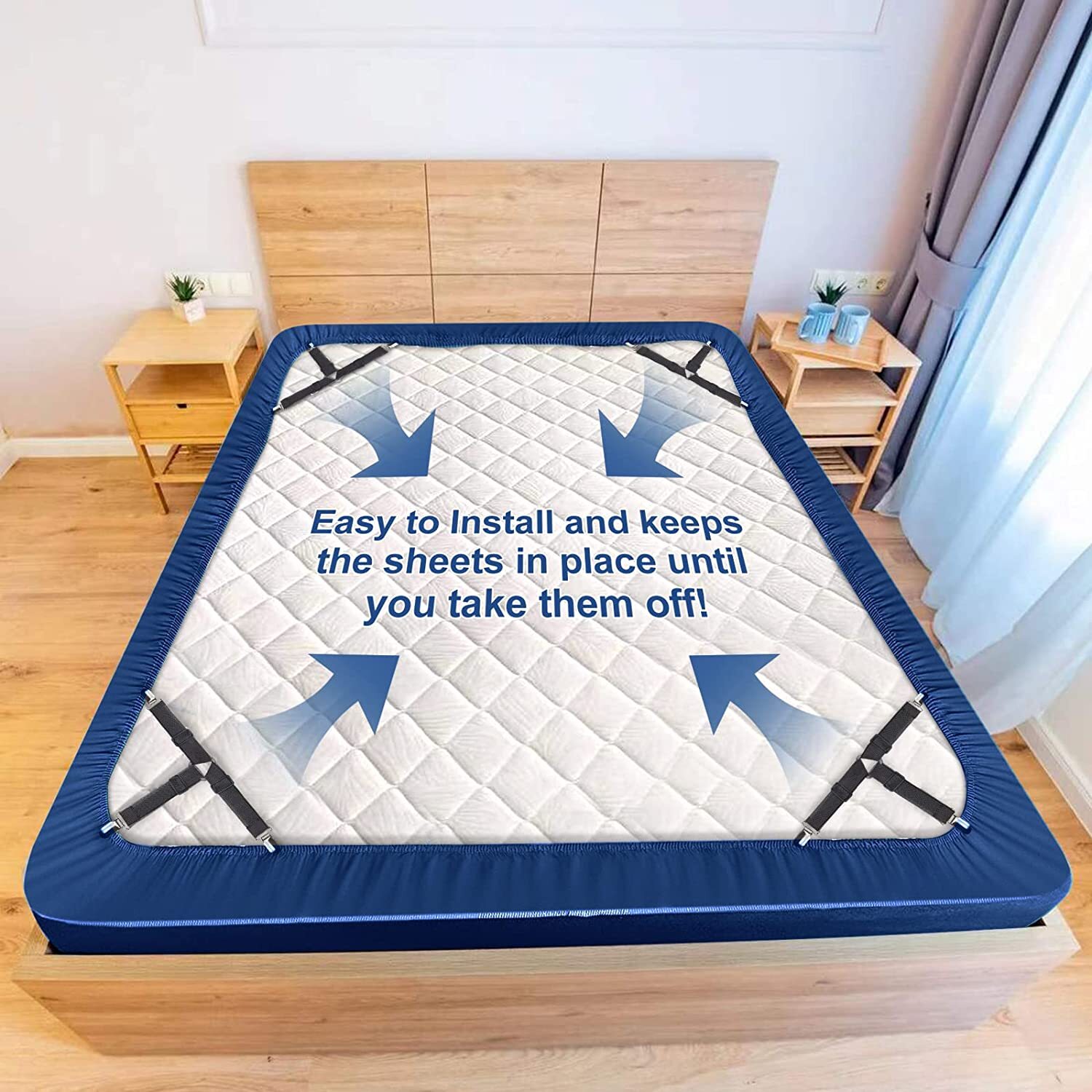 4-20x Triangle Fitted Sheet Strap Clips Grippers Mattress Bed Suspenders Holder