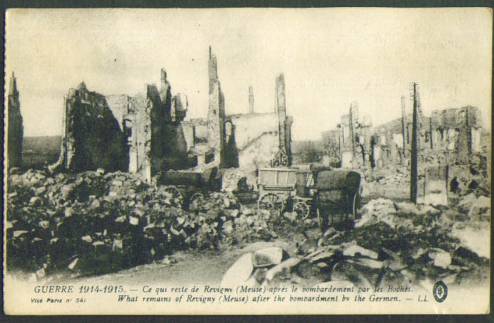 Revigny Meuse ruins World War I postcard 1915