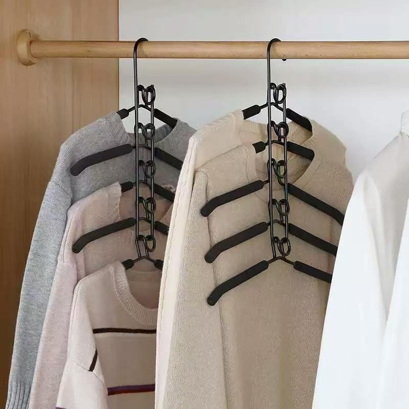 Multi Layer Clothes Hangers 5in1 Sweater Shirt Hanger Pack of 4 for Shirts Space