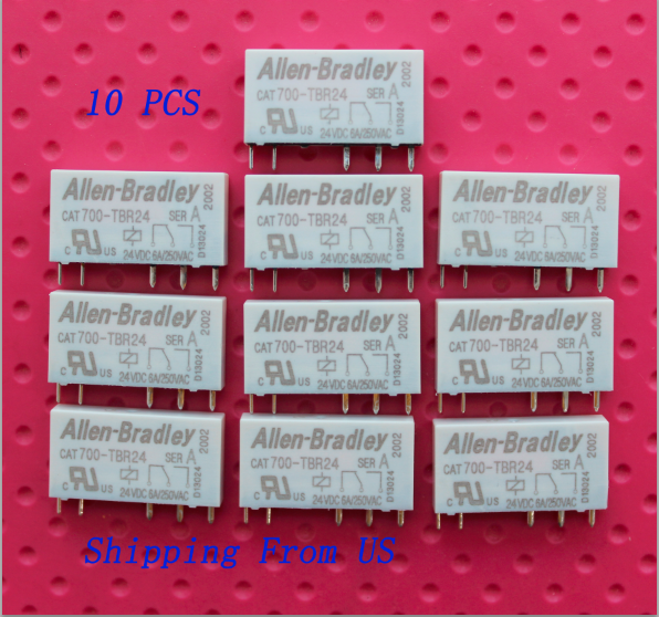 10pcs CAT 700-TBR24 6A 250VAC 24VDC 5Pins For Allen-Bradley CAT700-TBR24 Relay