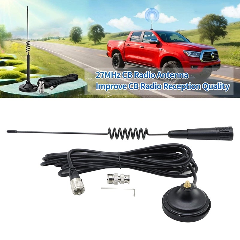 27MHz Antenna Magnetic Mount PL259 & BNC Male For Uniden President Car CB Radio