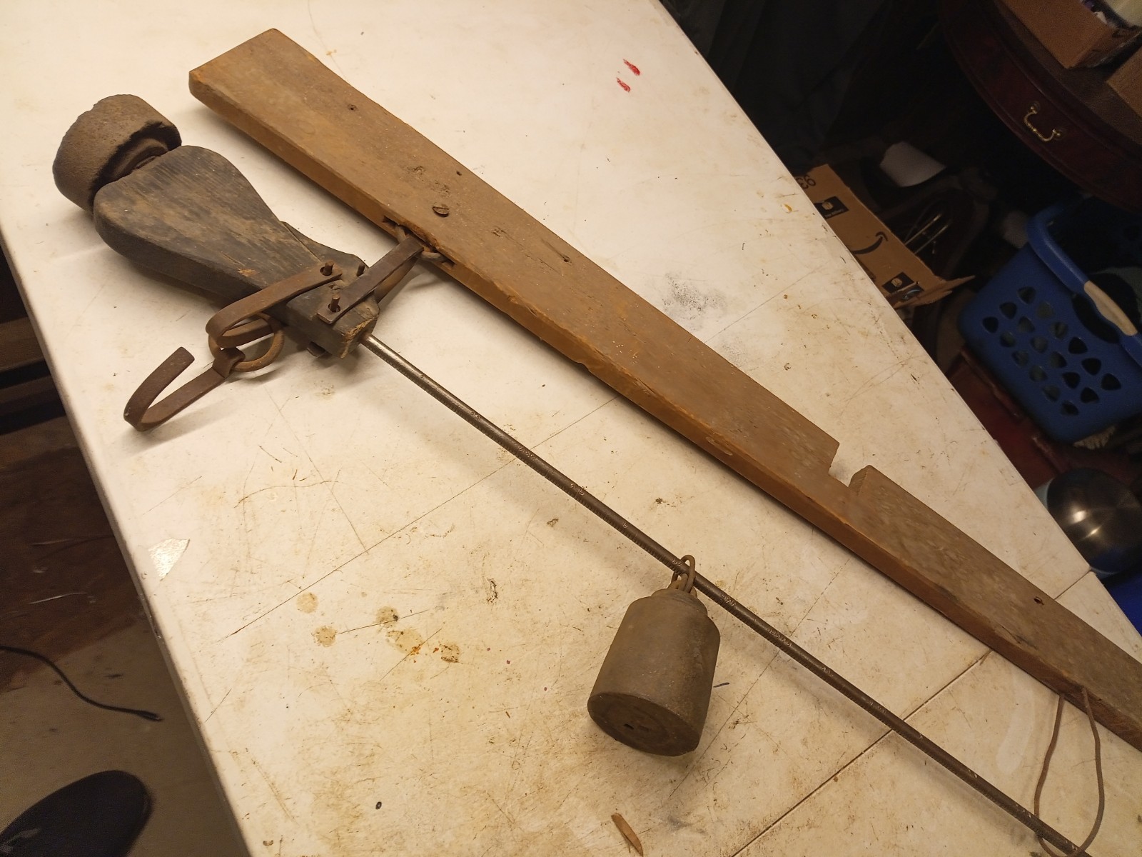 Antique Steelyard Scales With Roman Numerals Steel Primative