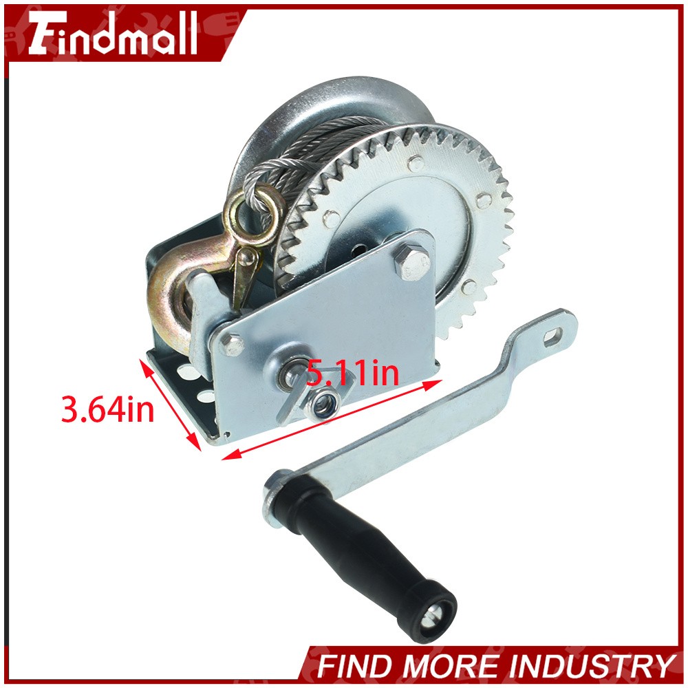 Findmall 1500lbs Adjustable Two-Way Hand Winch Boat Winch With 10m (32ft) Cable