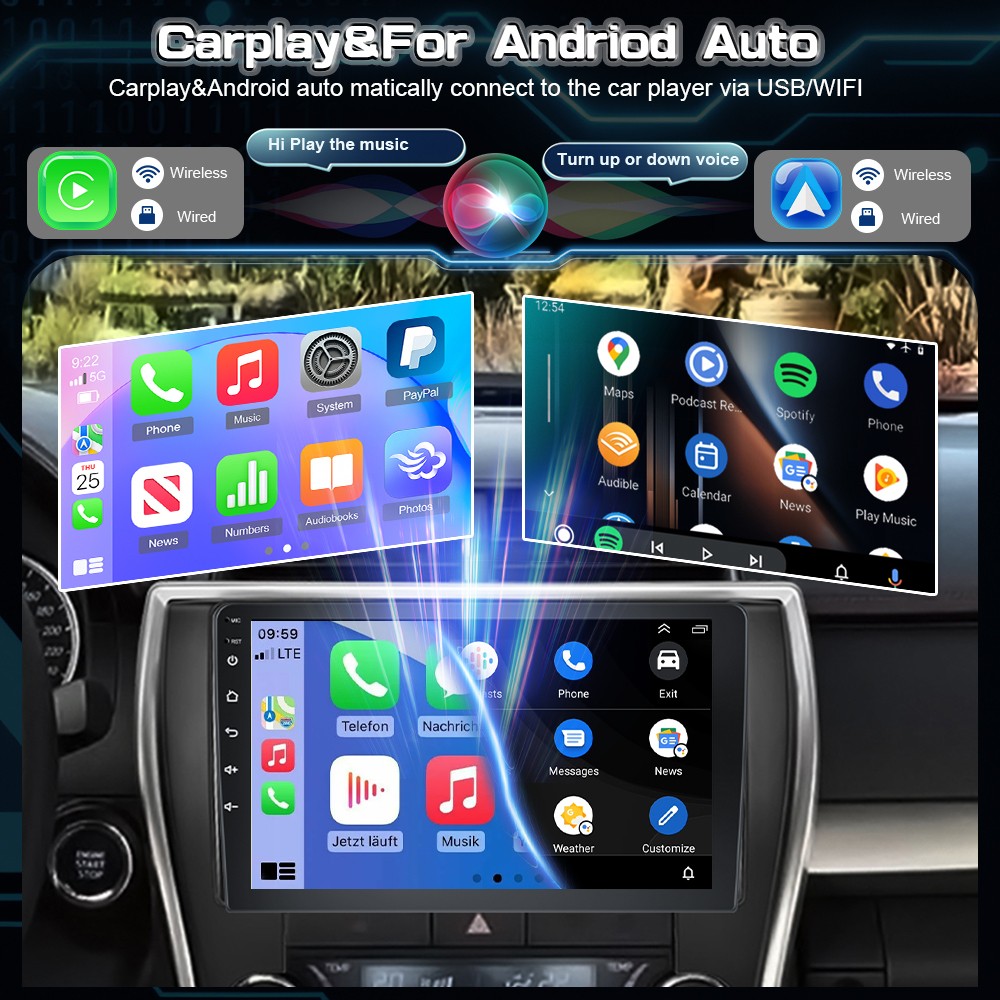 Apple Carplay For Toyota Camry 2015 2016 2017 Car Stereo Radio 10" Android 15